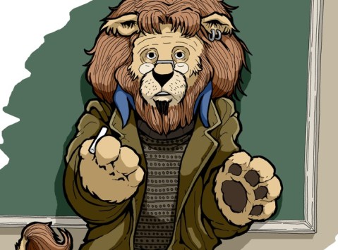 This is the Lion in Tweed.  He's a lion who teaches economics.