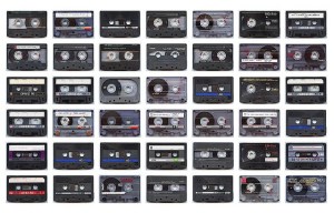 wall of cassettes