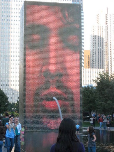 Crown Fountain, Millennium Park, Chigaco, Image by Flickr user blg002