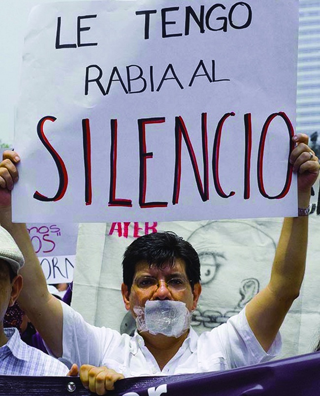 Journalists Protest against rising violence during march in Mexico City, Courtesy of the Knight Foundation