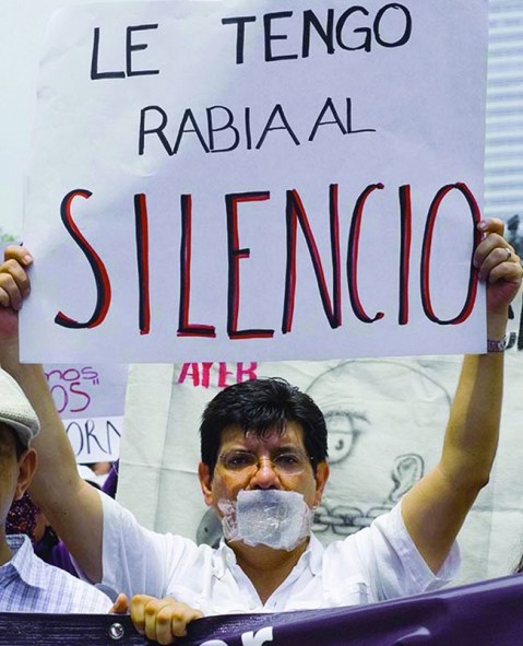 Journalists Protest against rising violence during march in Mexico City, Courtesy of the Knight Foundation