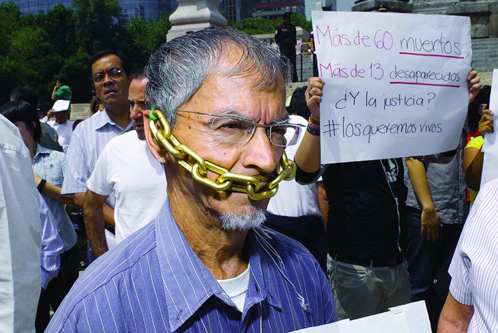 Journalists Protest against rising violence during march in Mexico City
