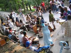 "Marcus Garvey Park Drum Circle, Harlem, NYC" by Flickr user j-No, CC BY-NC-ND 2.0