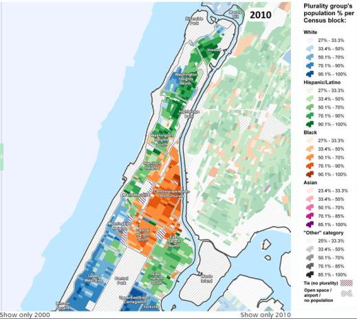 Manhattan above 110th Street 2010. Courtesy of the Center for Urban Research, CUNY Graduate Center