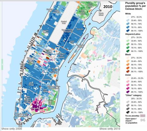 Manhattan below 110th Street in 2010, courtesy of the Center for Urban Research, CUNY Graduate Center
