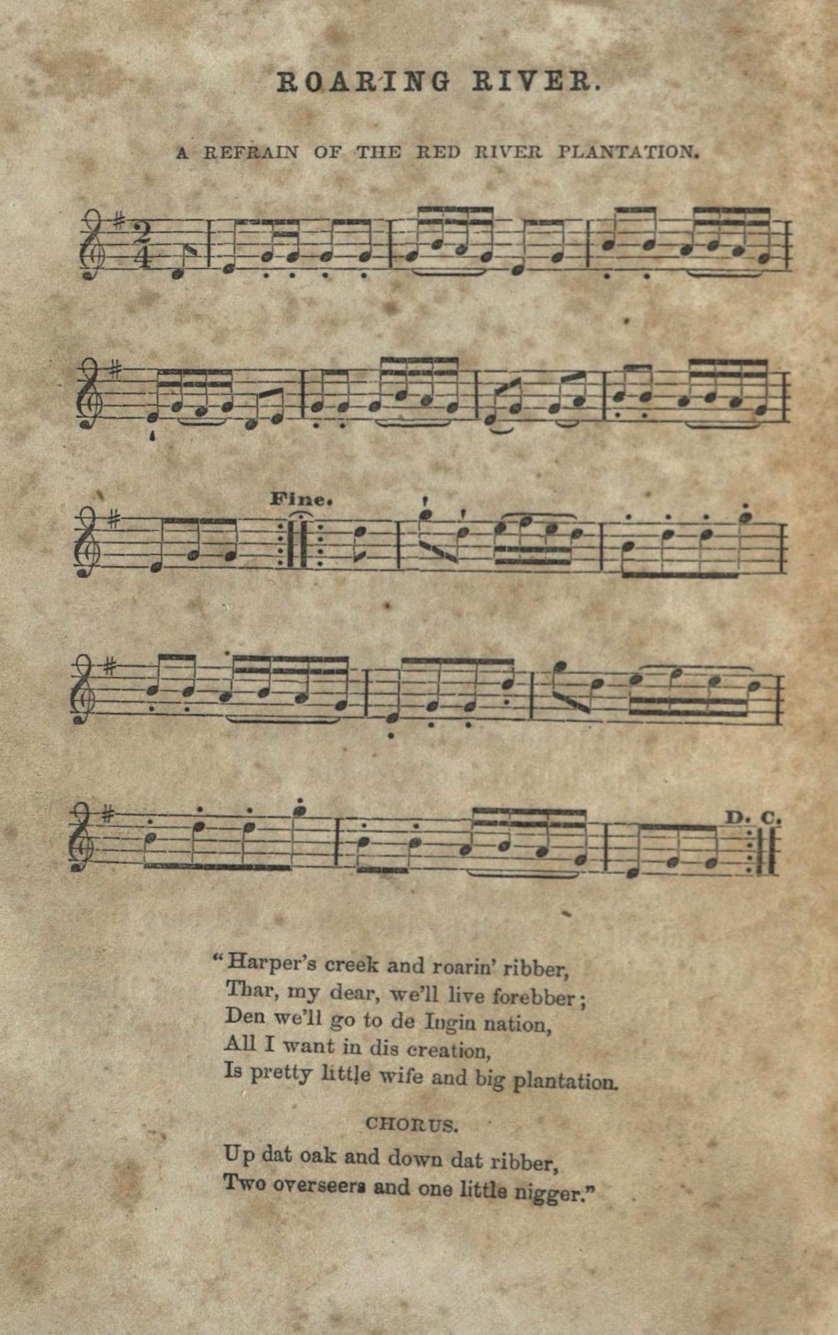 "Roaring River." In Twelve Years a Slave: Narrative of Solomon Northup, by Solomon Northup, 322. Auburn, NY: Miller, Orton & Mulligan, 1854. Courtesy of the David M. Rubenstein Rare Book & Manuscript Library, Duke University
