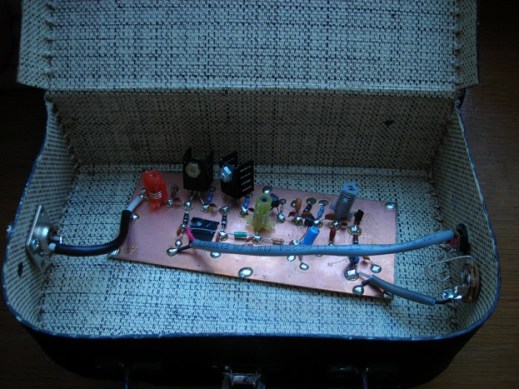 My first transmitter, built on the Tetsuo Kogawa model, as modified by Bobbi Kozinuk, 1998;