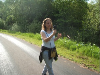 The author, recording sounds in the workshop