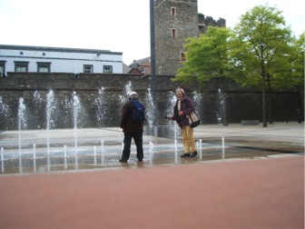 Participants recording water feature, Photo by author