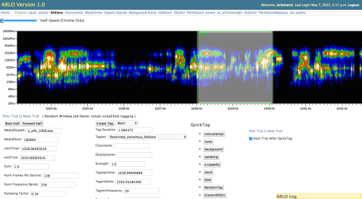 A visualization of a song in ARLO