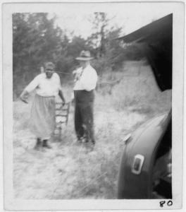Aunt Harriet McClintock, dancing for John A. Lomax as she sang "Shing, Shing," at the crossroads near Sumterville, Ala., 1940, Courtesy of the Library of Congress