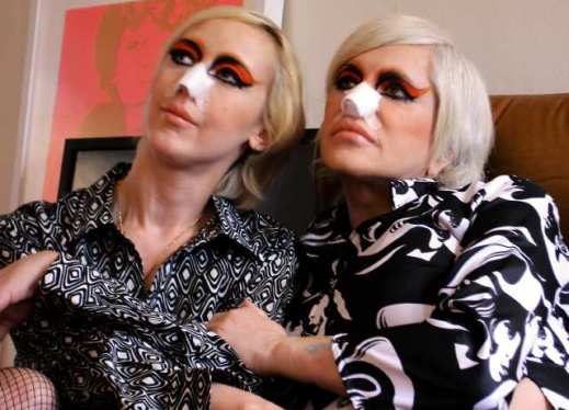 Lady Jaye Breyer P-Orridge on the left and Genesis P-Orridge on the right. Photo from the documentary movie,