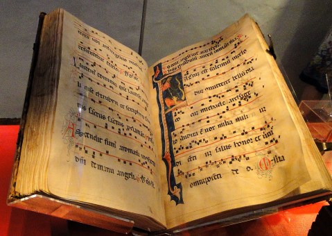 An illuminated music manuscript. Image by Richard White @Flickr CC BY-NC-SA.