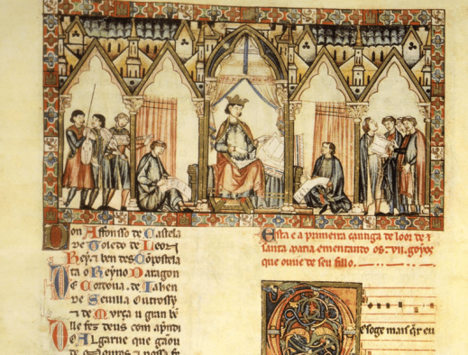 A depiction of Alfonso's scriptorium.