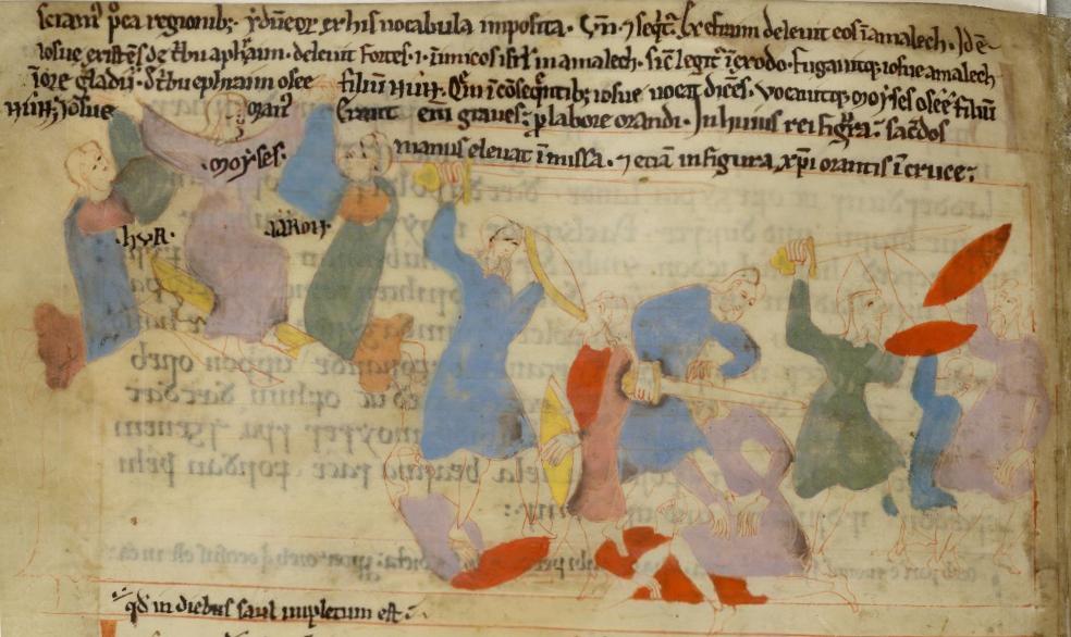 'Amalek Attacks Israel and Is Defeated', in the Old English Hexateuch, British Library, MS Cotton Claudius B IV