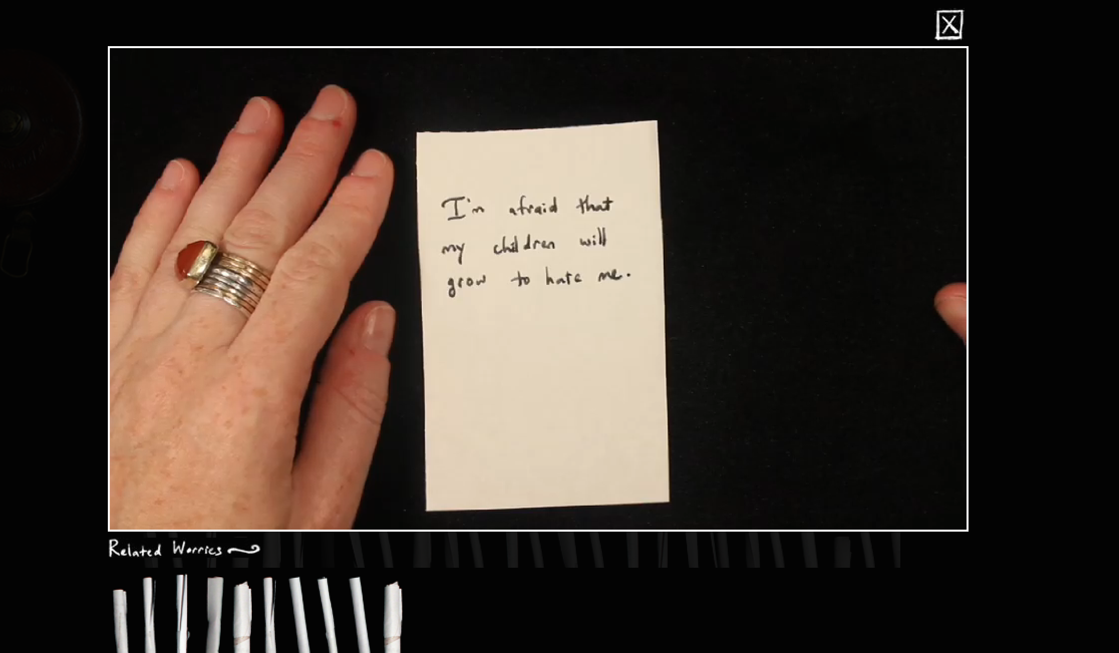 SO! Screen Capture from "The WorryBox Project"