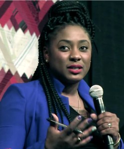 Alicia Garza, one of the three co-founders of the national #blacklivesmatter movement in 2013, along with Opal Tometi and Patrisse Cullors.