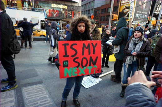 NYC action in solidarity with Ferguson. Mo, encouraging a boycott of Black Friday Consumerism.