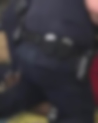 still from cell phone video of the police shooting of Alton Sterling, cropping/blurring by JS, SO!