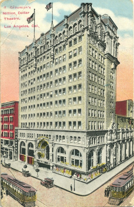 Vintage Postcard of Grauman's Million Dollar Theatre, Downtown Los Angeles,